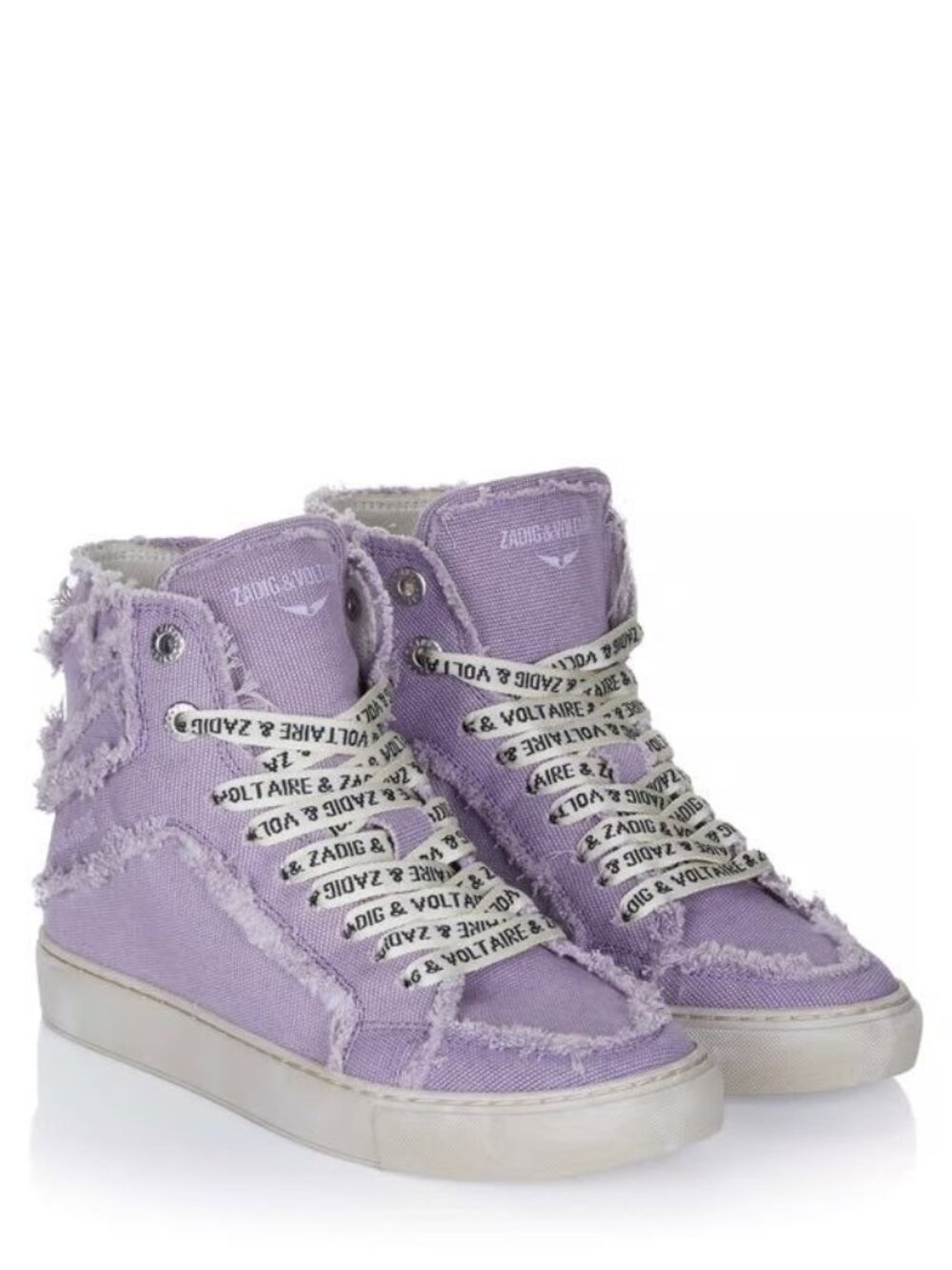 ZADIG & VOLTAIRE High Flash Boomerang Canvas Purple Sneakers Size 36 / 6 NEW NIB